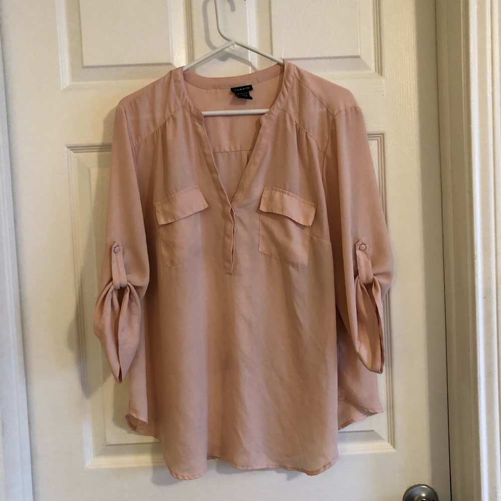 Torrid Blush pink Georgette 3/4 sleeve
